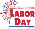 Labor Day Banner with Fireworks