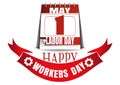 Labor Day calendar. May 1. Happy Workers Day