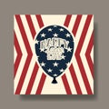 Labor day card with balloon helium and usa flag Royalty Free Stock Photo