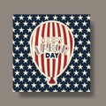 Labor day card with balloon helium and usa flag Royalty Free Stock Photo