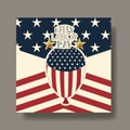 Labor day card with balloon helium and usa flag Royalty Free Stock Photo