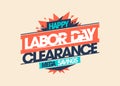 Labor day clearance mega savings - sale vector holiday banner design Royalty Free Stock Photo