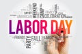 Labor Day - federal holiday in the United States celebrated on the first Monday in September, word cloud concept background Royalty Free Stock Photo