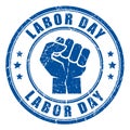 Labor day fist vector stamp