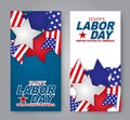 Labor Day flyer or poster set. Vertical banners for advertisement. USA national holiday design concept. Royalty Free Stock Photo