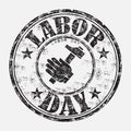 Labor day grunge rubber stamp