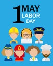 Labor day illustration. Avatar people of different professions