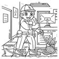 Labor Day Janitor Cleaning Coloring Page for Kids