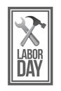 Labor day orange stamp tools illustration Royalty Free Stock Photo