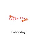 Labor day outline icon. Element of labor day illustration icon. Signs and symbols can be used for web, logo, mobile app, UI, UX Royalty Free Stock Photo