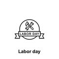 Labor day outline icon. Element of labor day illustration icon. Signs and symbols can be used for web, logo, mobile app, UI, UX Royalty Free Stock Photo
