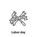 Labor day outline icon. Element of labor day illustration icon. Signs and symbols can be used for web, logo, mobile app, UI, UX Royalty Free Stock Photo