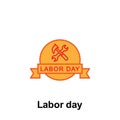 Labor day outline icon. Element of labor day illustration icon. Signs and symbols can be used for web, logo, mobile app, UI, UX Royalty Free Stock Photo