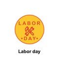 Labor day outline icon. Element of labor day illustration icon. Signs and symbols can be used for web, logo, mobile app, UI, UX Royalty Free Stock Photo