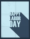 Labor day poster. Hand holding wrench. Vintage
