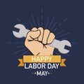 Labor day. Poster happy labour day. May celebration. Vector Royalty Free Stock Photo