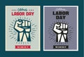 Labor Day poster template with clenched fist Royalty Free Stock Photo