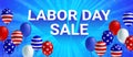 Labor day Sale American flag balloon poster