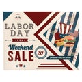 Labor Day Sale Banner. Vector Illustration Decorative Design