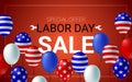 Labor day Sale American flag balloon poster