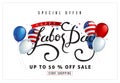 Labor day sale promotion advertising banner template decor with American flag balloons design .American labor day wallpaper.vouche Royalty Free Stock Photo