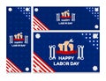 Labor day sale promotion advertising banner template decor with American flag .American labor day wallpaper.Vector illustration . Royalty Free Stock Photo