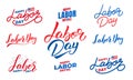 Labor Day. Set of lettering labels for USA Labor Day Royalty Free Stock Photo