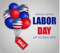 Labor day special sale concept background, realistic style