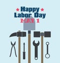 Labor Day theme illustration design, flat style.