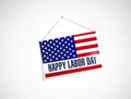 labor day us hanging flag illustration