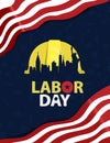 Labor Day with USA flag Banner and advertising banner template, Poster Design. The backdrop for blue vector illustration. Royalty Free Stock Photo