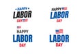 Labor Day USA typography set. Typography logo for USA Labor Day. Happy Labor Day USA 4th of September Royalty Free Stock Photo