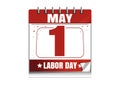 Labor Day. Wall calendar. 1 May