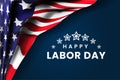 Happy labor day Text With Start with background banner template.