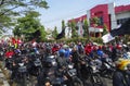 Labor demonstration against the ratification of the Omnibus Law at Rancaekek