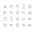 Labor force line icons collection. Employment, Workforce, Job, Laborers, Pay, Skills, Productivity vector and linear