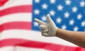 Labor hand on the USA Flag