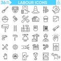 Labor line icons vector and Illustrator set