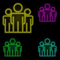 labor market neon color set icon. Simple thin line, outline vector of business organisation icons for ui and ux, website or mobile