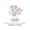 Labor rights protection concept icon