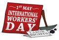 Labor Rights Reminder in Workers' Day, Vector Illustration