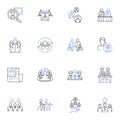 Labor utilization line icons collection. Productivity, Efficiency, Performance, Output, Optimization, Utilization