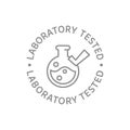 Lab tested vector with flask and checkmark