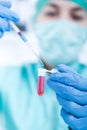 Laboratory assistant in the laboratory of of food quality.Cell culture assay to test genetically modified seed Royalty Free Stock Photo