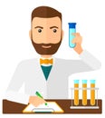 Laboratory assistant working