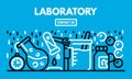 Laboratory banner, outline style