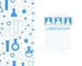 Laboratory Banner Template with Space for Text, Pharmacy, Chemistry Science, Medicine Poster, Card, Brochure Design with Royalty Free Stock Photo