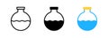 Laboratory beaker icon. hemical experiment in flask. hemistry and biology symbol. Flask vector illustration. Science