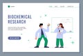 Laboratory biochemical research website mockup flat vector illustration. Royalty Free Stock Photo