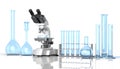 Laboratory blue glassware Royalty Free Stock Photo